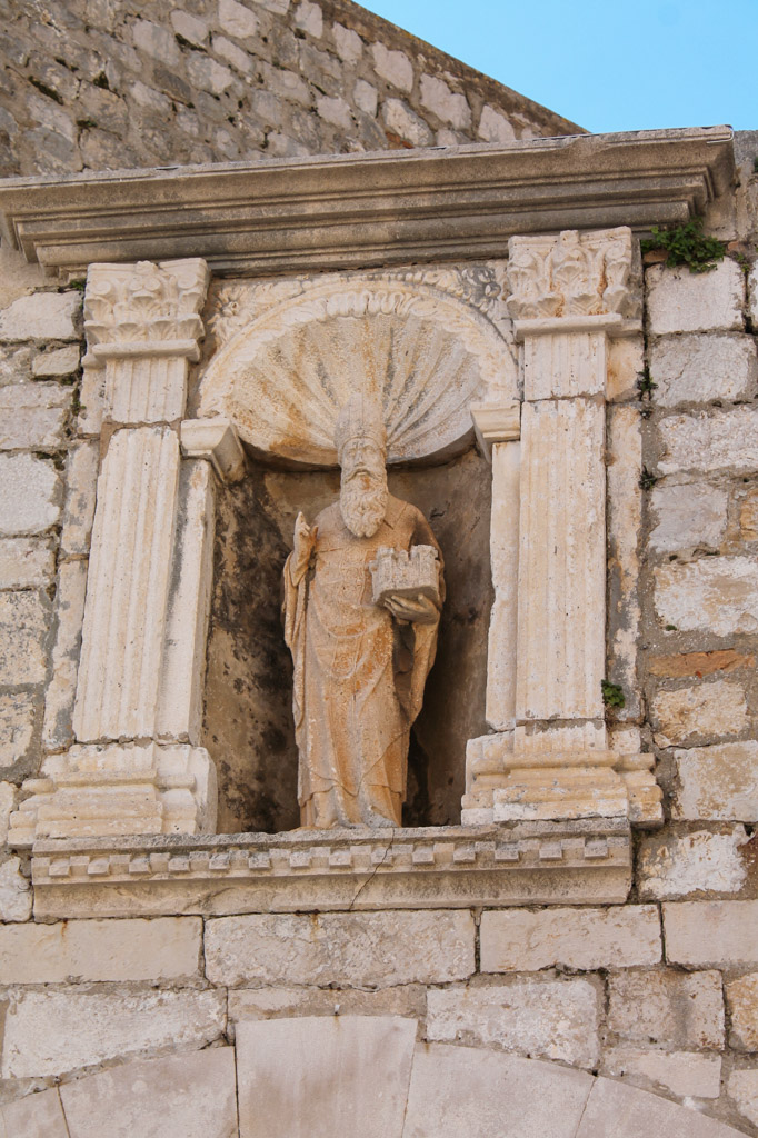 The statue of Dubrovnik's Patron Saint, Saint Blaise